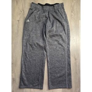 Adidas Mens Large Heathered Gray Regular Fit Sweatpants Athletic Relaxed